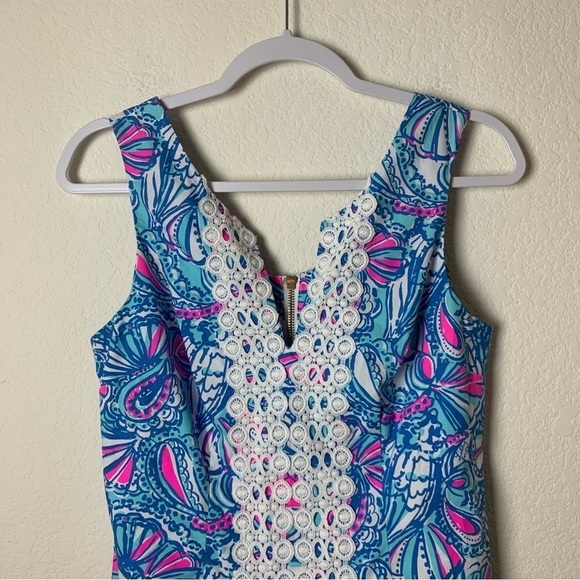 Lilly Pulitzer target Womens blue printed sleeveless v neck shift dress - Picture 3 of 7